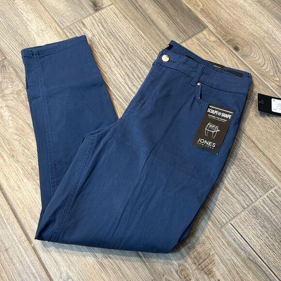 NWT Jones New‎ York Lexington Ankle Pants Size 12/31 Blue - Picture 10 of 11